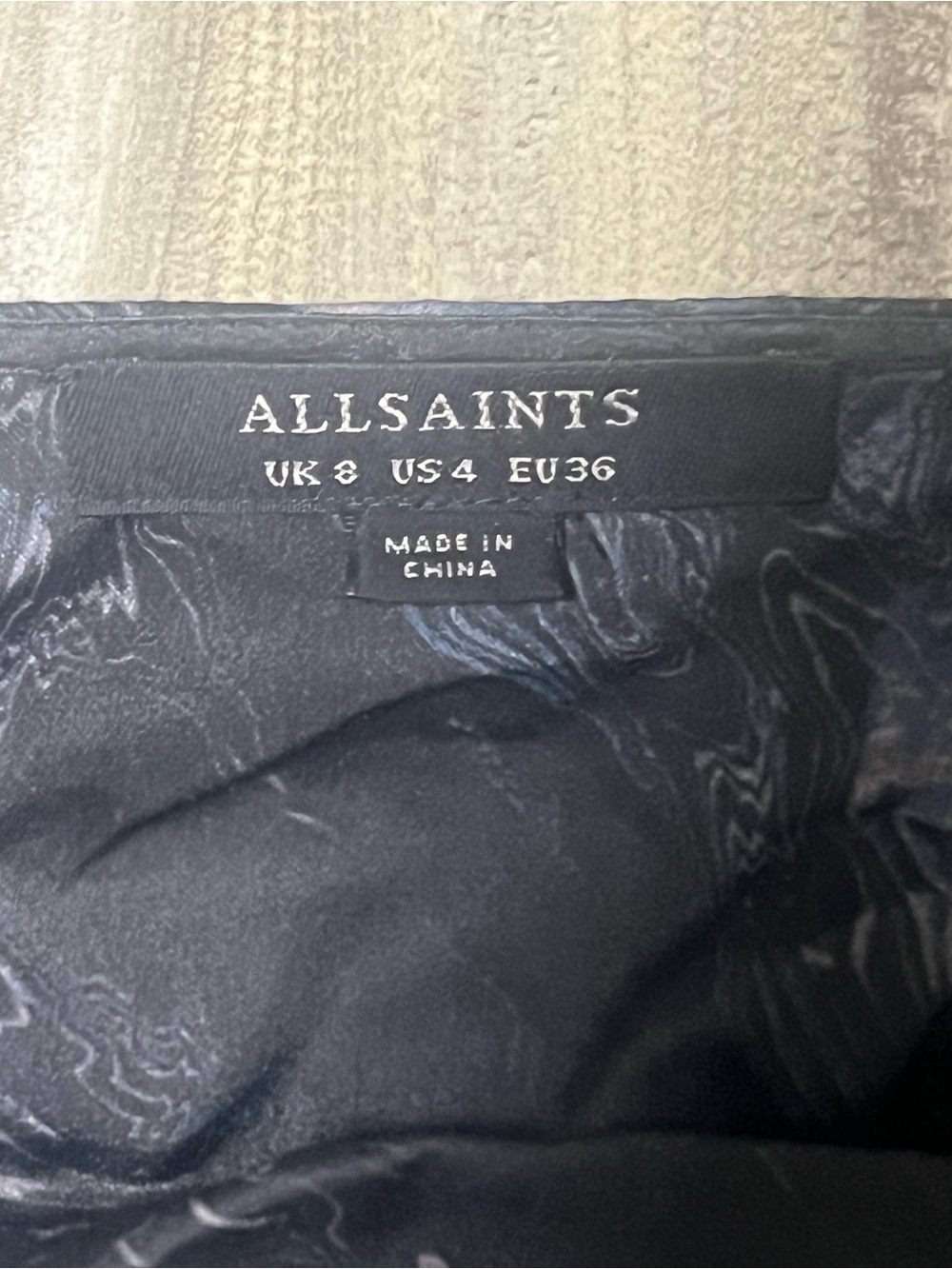 AllSaints Rafaela Hatsukoi Dress US 4 Marble High-Low Cutout Tucked Midi - Picture 2 of 8